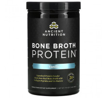 Для мышц и суставов Dr. Axe / Ancient Nutrition, белок из костного бульона, со вкусом ванили, 492 г (17,4 унции)