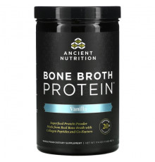 Для мышц и суставов Dr. Axe / Ancient Nutrition, белок из костного бульона, со вкусом ванили, 492 г (17,4 унции)