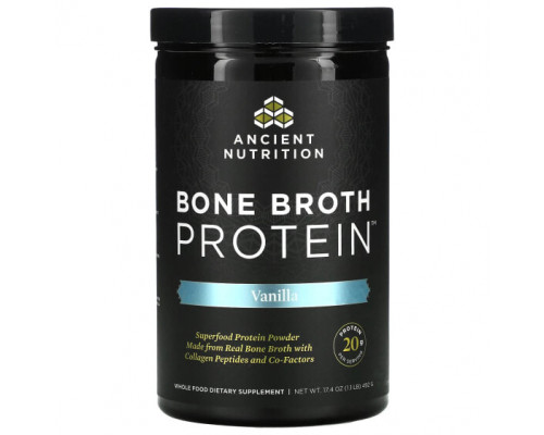 Для мышц и суставов Dr. Axe / Ancient Nutrition, белок из костного бульона, со вкусом ванили, 492 г (17,4 унции) Для мышц и суставов Dr. Axe / Ancient Nutrition, белок из костного бульона, со вкусом ванили, 492 г (17,4 унции)