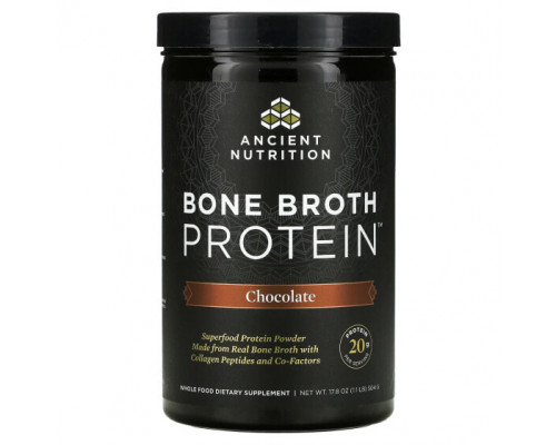 Для мышц и суставов Dr. Axe / Ancient Nutrition, Bone Broth Protein, шоколад, 1,1 фунта (17,8 унции) Для мышц и суставов Dr. Axe / Ancient Nutrition, Bone Broth Protein, шоколад, 1,1 фунта (17,8 унции)