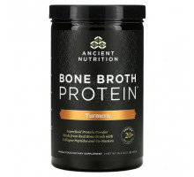 Для мышц и суставов Dr. Axe / Ancient Nutrition, Bone Broth Protein, куркума, 460 г (1 фунт)