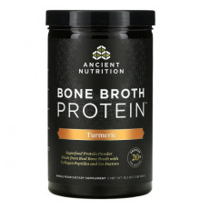 Для мышц и суставов Dr. Axe / Ancient Nutrition, Bone Broth Protein, куркума, 460 г (1 фунт)