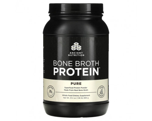 Для мышц и суставов Dr. Axe / Ancient Nutrition, Bone Broth Protein, чистый белок, 890 г (1,96 фунта) Для мышц и суставов Dr. Axe / Ancient Nutrition, Bone Broth Protein, чистый белок, 890 г (1,96 фунта)