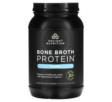 Для мышц и суставов Dr. Axe / Ancient Nutrition, Bone Broth Protein, со вкусом ванили, 984 г (2,2 унции)
