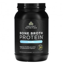 Для мышц и суставов Dr. Axe / Ancient Nutrition, Bone Broth Protein, со вкусом ванили, 984 г (2,2 унции)