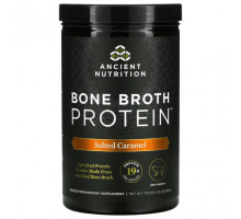 Для мышц и суставов Dr. Axe / Ancient Nutrition, Bone Broth Protein, соленая карамель, 506 г (1,12 фунта)