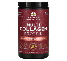 Коллаген Dr. Axe / Ancient Nutrition, Multi Collagen Protein, Клубничный лимонад, 10,1 унции (285,6 г)
