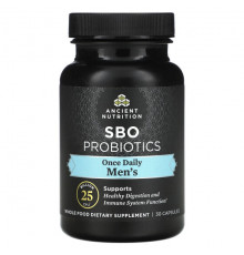 Пребиотики и пробиотики Dr. Axe / Ancient Nutrition, Пробиотики для мужчин, 25 млрд КОЕ, 30 капсул
