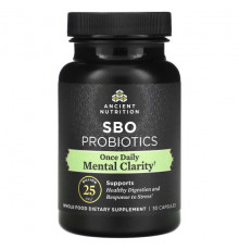 Улучшение памяти и работы мозга Dr. Axe / Ancient Nutrition, SBO Probiotics, Mental Clarity, 25 млрд КОЕ, 30 капсул