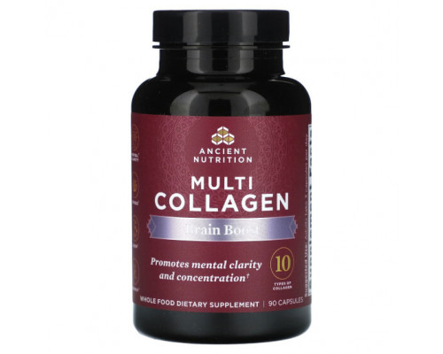 Для мышц и суставов Dr. Axe / Ancient Nutrition, Multi Collagen, Brain Boost, 90 капсул Для мышц и суставов Dr. Axe / Ancient Nutrition, Multi Collagen, Brain Boost, 90 капсул