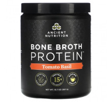Для мышц и суставов Dr. Axe / Ancient Nutrition, Bone Broth Protein, томатный базилик, 387 г (13,7 унции)
