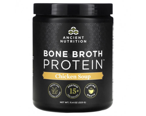 Для мышц и суставов Dr. Axe / Ancient Nutrition, Bone Broth Protein, куриный суп, 323 г (11,4 унции) Для мышц и суставов Dr. Axe / Ancient Nutrition, Bone Broth Protein, куриный суп, 323 г (11,4 унции)