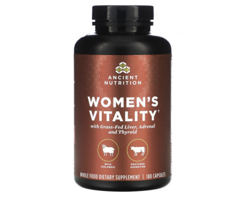 Женское здоровье Dr. Axe / Ancient Nutrition, Women's Vitality, 180 капсул Женское здоровье Dr. Axe / Ancient Nutrition, Women's Vitality, 180 капсул