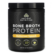 Для мышц и суставов Dr. Axe / Ancient Nutrition, Bone Broth Protein, мускатная тыква, 446 г (15,7 унции)
