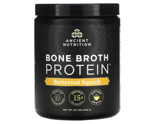 Для мышц и суставов Dr. Axe / Ancient Nutrition, Bone Broth Protein, мускатная тыква, 446 г (15,7 унции) Для мышц и суставов Dr. Axe / Ancient Nutrition, Bone Broth Protein, мускатная тыква, 446 г (15,7 унции)