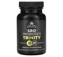 Пребиотики и пробиотики Dr. Axe / Ancient Nutrition, SBO Probiotics Trinity, 60 капсул