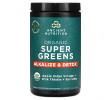 Суперфуды Dr. Axe / Ancient Nutrition, органическая зелень, для подщелачивания и детоксикации, 213 г (7,5 унции)