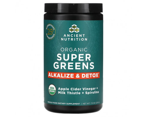 Суперфуды Dr. Axe / Ancient Nutrition, органическая зелень, для подщелачивания и детоксикации, 213 г (7,5 унции) Суперфуды Dr. Axe / Ancient Nutrition, органическая зелень, для подщелачивания и детоксикации, 213 г (7,5 унции)