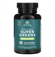 Зелень и зеленые овощи Organic Super Greens, Energizer, 90 Tablets