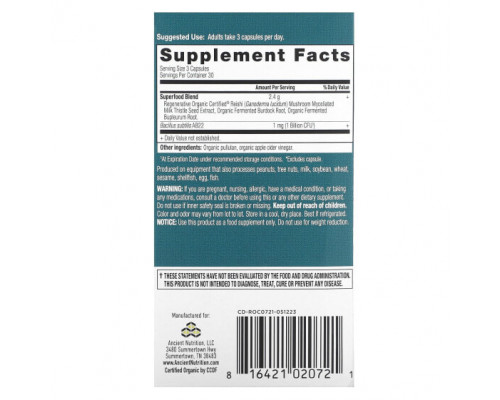 Для здоровья печени Dr. Axe / Ancient Nutrition, средство для очищения печени, 90 капсул Для здоровья печени Dr. Axe / Ancient Nutrition, средство для очищения печени, 90 капсул