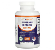 Рыбий жир и Омега 3, 6, 9 Vitamatic, Масло семян тыквы, 1000 мг, 180 капсул