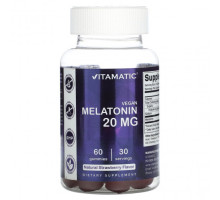БАДы Vitamatic, Веганский мелатонин, натуральная клубника, 10 мг, 60 жевательных таблеток