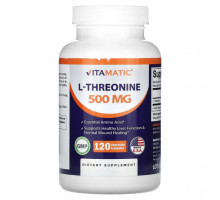 Аминокислоты Vitamatic, L-треонин, 500 мг, 120 растительных капсул