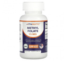 Витамины группы B Vitamatic, Метилфолат, 15 мг, 120 растительных капсул