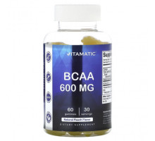 Аминокислоты Vitamatic, BCAA, натуральный персик, 300 мг, 60 жевательных таблеток