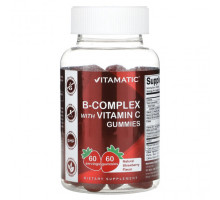 Витамины группы B Vitamatic, Комплекс витаминов группы B с витамином C, жевательные мармеладки, клубника, 60 жевательных таблеток