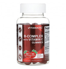 Витамины группы B Vitamatic, Комплекс витаминов группы B с витамином C, жевательные мармеладки, клубника, 60 жевательных таблеток