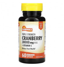 Здоровье мочеполовой системы Sundance Vitamins, клюква с тройной силой действия, 10 000 мг, 60 капсул с быстрым высвобождением