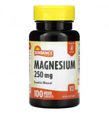 Магний Sundance Vitamins, магний, 250 мг, 100 капсул в оболочке