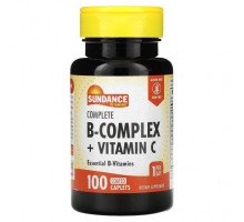 Витамины группы B Sundance Vitamins, Полный комплекс витаминов группы B + витамин C, 100 капсул в оболочке