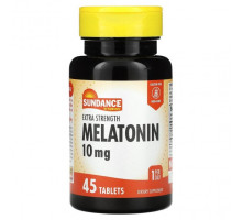 БАДы Sundance Vitamins, Мелатонин, повышенная сила действия, 10 мг, 45 таблеток