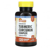 Имбирь и куркума Sundance Vitamins, Комплекс куркумина и куркумина, стандартизированный, 120 капсул с быстрым высвобождением