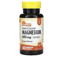 Магний Sundance Vitamins, Магний, улучшенная доставка, 400 мг, 40 капсул с быстрым высвобождением