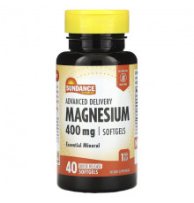 Магний Sundance Vitamins, Магний, улучшенная доставка, 400 мг, 40 капсул с быстрым высвобождением