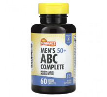 Мужское здоровье Sundance Vitamins, Для мужчин старше 50 лет, комплекс мультивитаминов и мультиминералов ABC, 60 капсул в оболочке