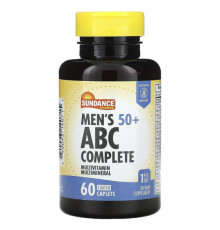 Мужское здоровье Sundance Vitamins, Для мужчин старше 50 лет, комплекс мультивитаминов и мультиминералов ABC, 60 капсул в оболочке