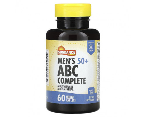 Мужское здоровье Sundance Vitamins, Для мужчин старше 50 лет, комплекс мультивитаминов и мультиминералов ABC, 60 капсул в оболочке Мужское здоровье Sundance Vitamins, Для мужчин старше 50 лет, комплекс мультивитаминов и мультиминералов ABC, 60 капсул в оболочке