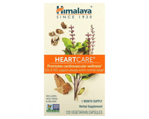 Растительные экстракты и настойки Himalaya, HeartCare, 120 вегетарианских капсул Растительные экстракты и настойки Himalaya, HeartCare, 120 вегетарианских капсул