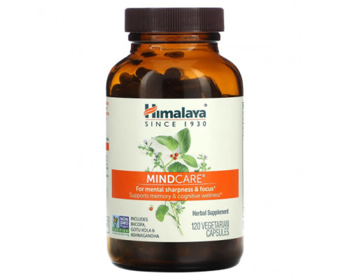 Улучшение памяти и работы мозга Himalaya, MindCare, 120 вегетарианских капсул Улучшение памяти и работы мозга Himalaya, MindCare, 120 вегетарианских капсул