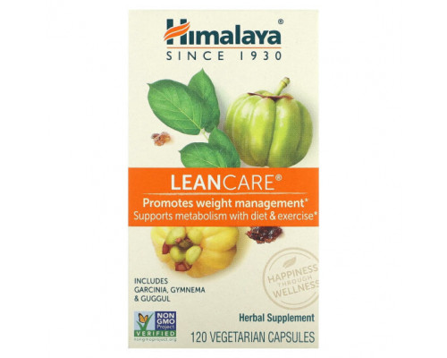 Для похудения и контроля веса Himalaya, LeanCare, 120 вегетарианских капсул Для похудения и контроля веса Himalaya, LeanCare, 120 вегетарианских капсул