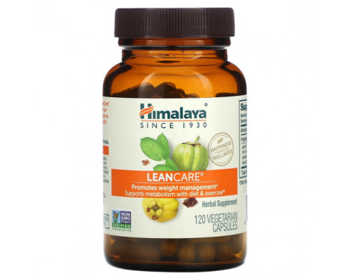 Для похудения и контроля веса Himalaya, LeanCare, 120 вегетарианских капсул Для похудения и контроля веса Himalaya, LeanCare, 120 вегетарианских капсул
