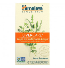 Для здоровья печени Himalaya, LiverCare, 42 вегетарианские капсулы