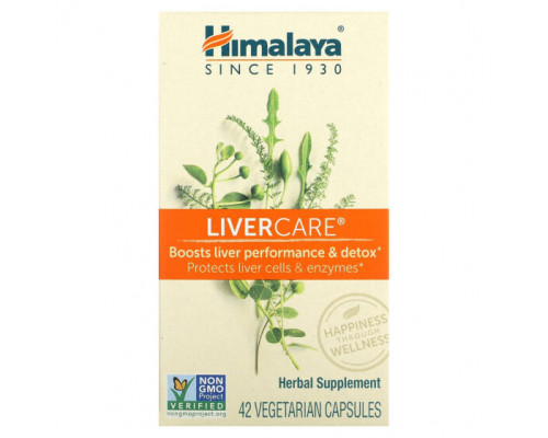 Для здоровья печени Himalaya, LiverCare, 42 вегетарианские капсулы Для здоровья печени Himalaya, LiverCare, 42 вегетарианские капсулы