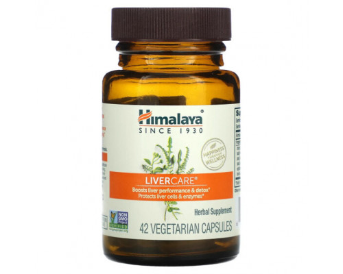 Для здоровья печени Himalaya, LiverCare, 42 вегетарианские капсулы Для здоровья печени Himalaya, LiverCare, 42 вегетарианские капсулы