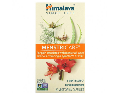 Растительные экстракты и настойки Himalaya, MenstriCare, 120 вегетарианских капсул Растительные экстракты и настойки Himalaya, MenstriCare, 120 вегетарианских капсул