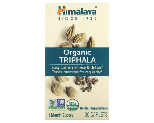Растительные экстракты и настойки Himalaya, Органическая трифала, 30 капсул Растительные экстракты и настойки Himalaya, Органическая трифала, 30 капсул